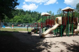 kids play structure with slides